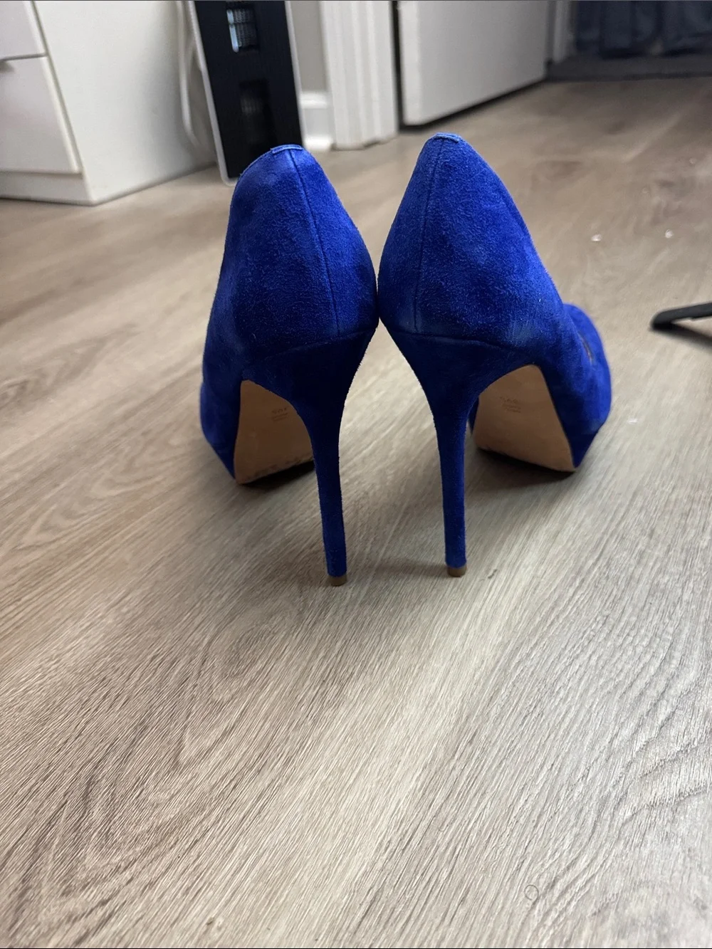 Women's Cobalt Blue Suede Platform Stiletto Pumps